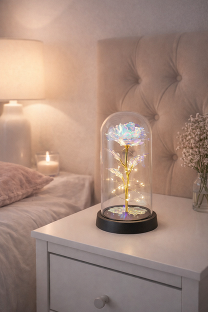 Forever Rose Dome™| Premium Artificial Rose in Glass With LED Lights